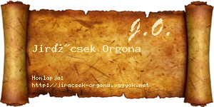 Jirácsek Orgona névjegykártya